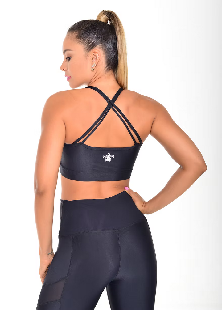 SET SOLIDO NEGRO CON MALLAS